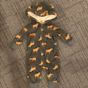Carter’s baby hooded fleece reindeer one piece
